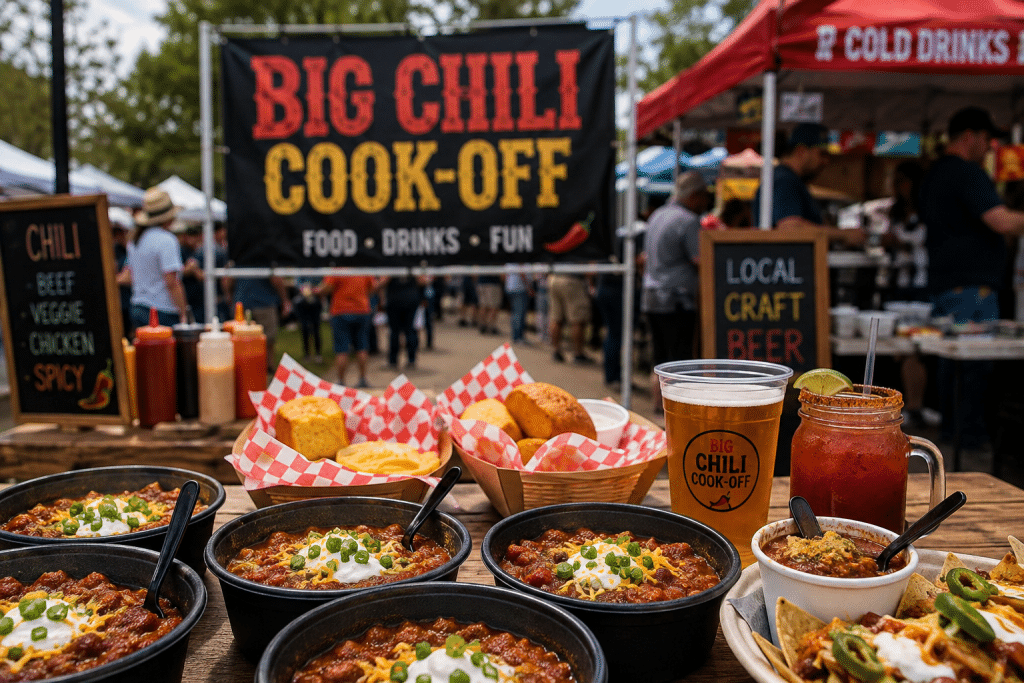 food and drinks on Big Cili cook off